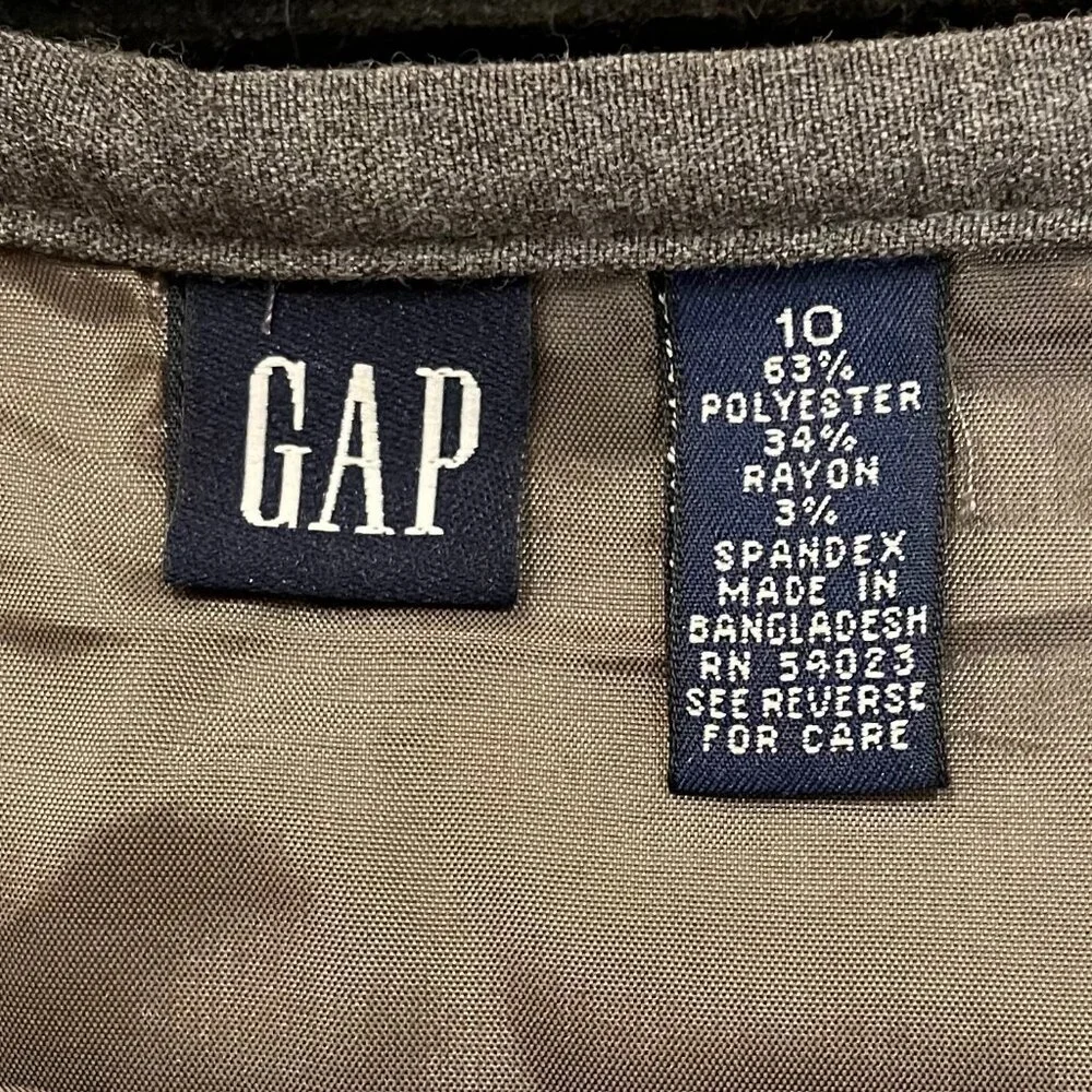 EUC Vintage Gap Embroidered Midi Skirt Gray Pink 10, Medium